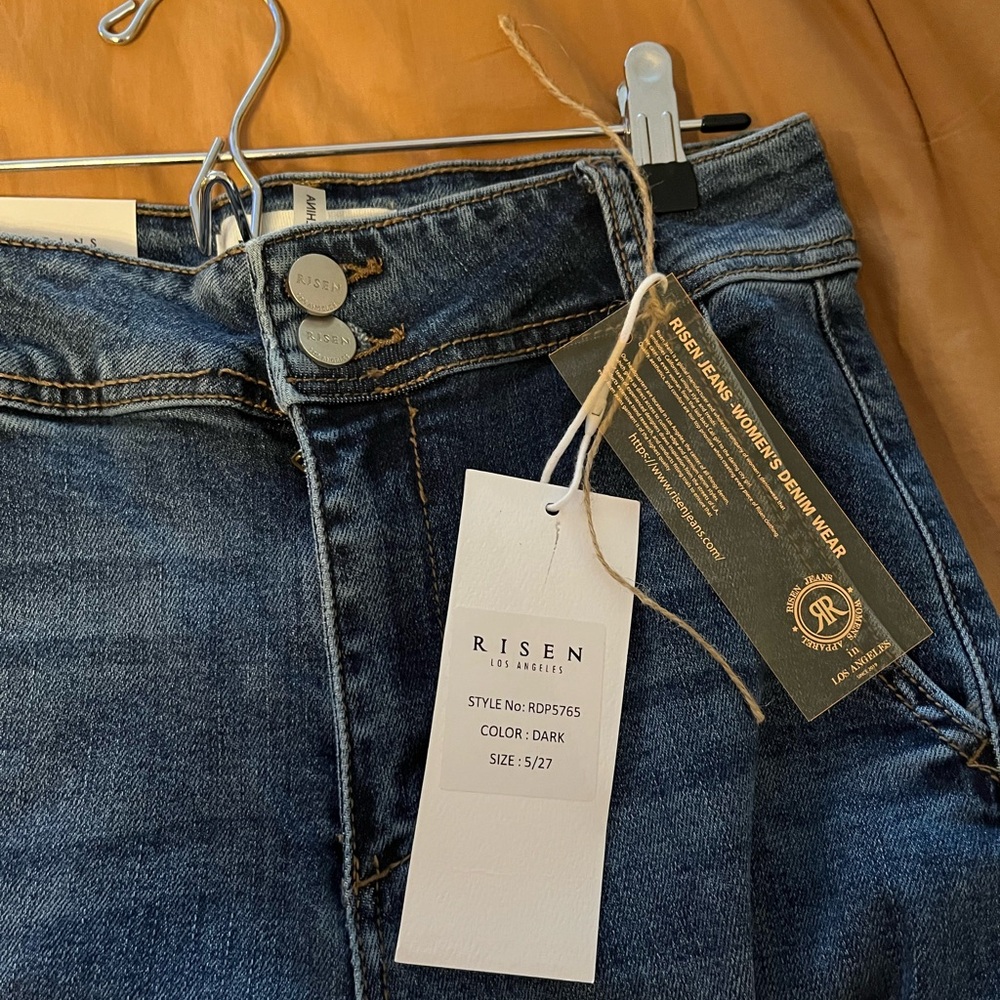 Risen Jeans High Rise Double Button Wide Leg